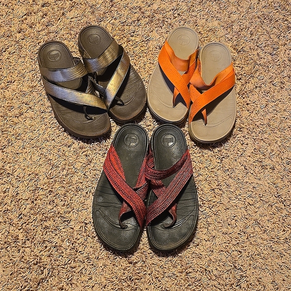 FitFlop orange pink gold womens size 10 orthopedic shoes - Picture 6 of 6